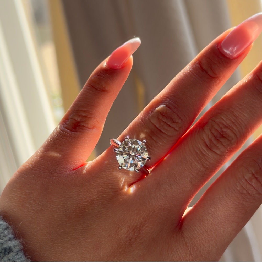 5ct big round Moissanite VVS1 D promises ring
